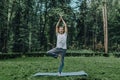 Fitness, man training yoga in tree pose Royalty Free Stock Photo