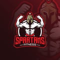 Fitness mascot logo design vector with modern illustration concept style for badge, emblem and tshirt printing. spartan fitness