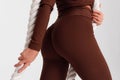 Fitness model in leggings with beautiful buttocks. Sporty booty Royalty Free Stock Photo