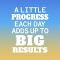 Fitness motivational quotes for athletes - A little progress each day adds up to big results