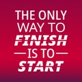 Fitness motivational quotes for athletes - The only way to finish is to start