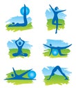 Fitness in the nature icons