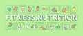 Fitness nutrition word concepts green banner Royalty Free Stock Photo
