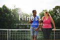 Fitness Outdoors Exercise People Graphic Concept