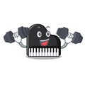 Fitness piano character cartoon style