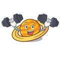 Fitness planet saturnus character cartoon