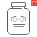 Fitness protein line icon