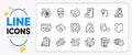 Fitness, Puzzle and Medical mask line icons. For web app. Vector Royalty Free Stock Photo