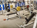 Fitness Room with jogging treadmill and Weight Machines. Royalty Free Stock Photo