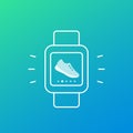 Fitness, running app, pedometer, step counter icon