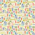 Fitness seamless background. Sport pattern.