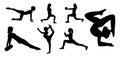 Fitness silhouettes sport Vector silhouette