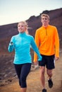 Fitness sport couple running jogging outside Royalty Free Stock Photo