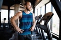 Fitness, sport, exercising and lifestyle concep Young man working out in gym Royalty Free Stock Photo