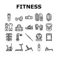 fitness sport gym healthy icons set vector Royalty Free Stock Photo