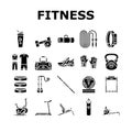 fitness sport gym healthy icons set vector Royalty Free Stock Photo