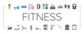 fitness sport gym healthy icons set vector Royalty Free Stock Photo