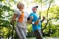 Fitness, sport, people, exercising and lifestyle concept - senior couple running Royalty Free Stock Photo