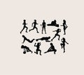 Fitness Sport Silhouettes Royalty Free Stock Photo