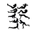 Fitness Sport Silhouettes, art vector design Royalty Free Stock Photo