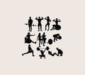 Fitness Sport Silhouettes Royalty Free Stock Photo