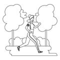 Fitness sport woman cartoon