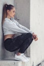 Fitness sporty girl wearing fashion clothes Royalty Free Stock Photo