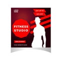 Fitness square flyer template or instagram post