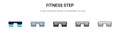 Fitness step icon in filled, thin line, outline and stroke style. Vector illustration of two colored and black fitness step vector Royalty Free Stock Photo