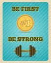 Fitness strength exercise motivation poster