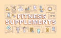 Fitness supplements word concepts beige banner Royalty Free Stock Photo