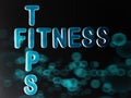 fitness tips text written on illustrations design dark background Royalty Free Stock Photo