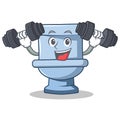 Fitness toilet character cartoon style Royalty Free Stock Photo