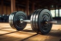 Fitness tools Dumbbells on the gym floor for weightlifting exercises