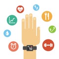 Fitness tracker hand