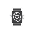 Fitness tracker icon vector, smartwatch solid flat sign, pictogram isolated on white