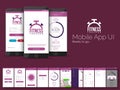 Fitness Tracker Mobile App UI, UX and GUI template. Royalty Free Stock Photo