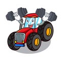 Fitness tractor character cartoon style