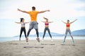Fitness training on the beach Royalty Free Stock Photo