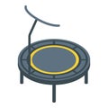 Fitness trampoline icon, isometric style