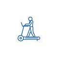 Fitness treadmill line icon concept. Fitness treadmill flat vector symbol, sign, outline illustration.