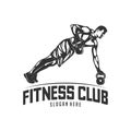 Fitness vector logo design template,design for gym and fitness vector. Fitness club logo with exercising athletic man, vector Royalty Free Stock Photo