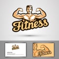 Fitness vector logo. gym, bodybuilding icon