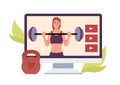 Fitness video bloggers, online streaming by trainer