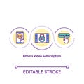 Fitness video subscription concept icon