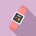 Fitness watch icon, flat style