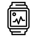 Fitness watch icon, outline style