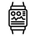 Fitness watch icon outline vector. Monitoring activity