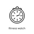 fitness Watch icon. Trendy modern flat linear vector fitness Watch icon on white background from thin line Gym and fitness
