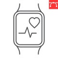 Fitness watch line icon